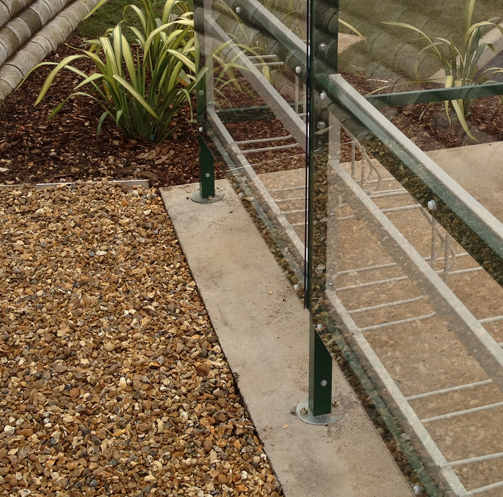 cycle shelter bolted to floor