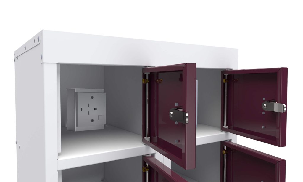 close up of charging locker