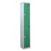 Steel Splash Locker - 2 Compartment - Green Doors - H.1800 W.300 D.450
