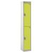 Steel Splash Locker - 2 Compartment - Yellow Doors - H.1800 W.300 D.450