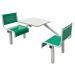 Spectrum Canteen Furniture - 2 Seater Single Entry - Green Seats - H.790 W.1755 L.570