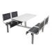 Spectrum Canteen Furniture - 4 Seater Double Entry - Dark Grey Seats - H.790 W.1755 L.1100
