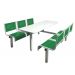 Spectrum Canteen Furniture - 6 Seater Double Entry - Green Seats - H.790 W.1755 L.1600