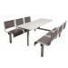 Spectrum Canteen Furniture - 6 Seater Double Entry - Dark Grey Seats - H.790 W.1755 L.1600