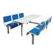 Spectrum Canteen Furniture - 6 Seater Double Entry - Blue Seats - H.790 W.1755 L.1600
