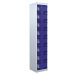 Tool Charging Locker - Perforated Door - Standard Plug - 8 Compartment - Dark Blue Doors - H.1800 W.450 D.450