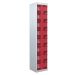 Tool Charging Locker - Perforated Door - RCD Plug - 8 Compartment - Red Doors - H.1800 W.450 D.450