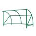 Dudley Cycle Shelter without Perspex Panels - Galvanised & Powder Coated Green - H.2230 W.4000 D.2150