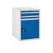 Euroslide 2 Drawer & Cupboard - 2x100mm, 1x500mm - H.825 W.600 D.750 - Dark Blue