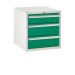 Euroslide Superbench Cabinets - 3 Drawer 1x150mm, 2x200mm - H.620 W.600 D.650 - Green