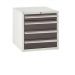 Euroslide Superbench Cabinets - 4 Drawer 1x100mm, 3x150mm - H.620 W.600 D.650 - Dark Grey