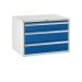 Euroslide Superbench Cabinets - 3 Drawer 1x150mm, 2x200mm - H.620 W.900 D.650 - Blue