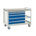 Euroslide Trolley Kit 14 - 2 Small Shelves - 900mm Euroslide 4 Drawer 1x100mm, 3x150mm - Laminate Worktop - Dark Blue