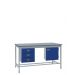 KIT B: Square Tube ESD Workbench - Lamstat Top H.840 W.1500 D.750 - Storage Cupboard & Triple Drawer Unit - Blue Fronts