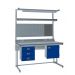 KIT F: Cantilever Workbench - Laminate Top H.840 W.1500 D.750 - Storage Cupboard, Triple Drawer Unit, 1180mm Rear Support Posts, Service Duct Worktop Fitting, Light & Tool Rail Support, 3 Setting LED Light 30 Watt, Louvre Panel & Laminate Upper Shelf