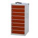Laptop & Tablet Charging Locker - 8 Compartments, 8 Doors - Red Doors - H.1000 W.500 D.500