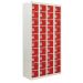 Personal Effects Locker - 40 Compartment - Red Doors - H.1800 W.900 D.380
