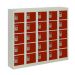  Wall-Mounted Personal Effects Locker - 25 Compartment - Red Doors - H.940 W.1130 D.190 