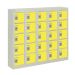  Wall-Mounted Personal Effects Locker - 25 Compartment - Yellow Doors - H.940 W.1130 D.190 