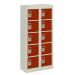  Wall-Mounted Personal Effects Locker - 10 Compartment - Red Doors - H.940 W.450 D.190 