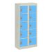  Wall-Mounted Personal Effects Locker - 10 Compartment - Light Blue Doors - H.940 W.450 D.190 