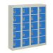  Wall-Mounted Personal Effects Locker - 20 Compartment - Dark Blue Doors - H.940 W.900 D.190 