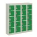  Wall-Mounted Personal Effects Locker - 20 Compartment - Green Doors - H.940 W.900 D.190 