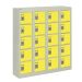 Wall-Mounted Personal Effects Locker - 20 Compartment - Yellow Doors - H.940 W.900 D.190 