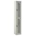 Perforated Door Locker - 2 Compartment - Light Grey Doors - H.1800 W.300 D.300