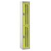 Perforated Door Locker - 2 Compartment - Yellow Doors - H.1800 W.300 D.300