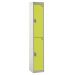 Standard Locker - 2 Compartment - Yellow Doors - H.1800 W.300 D.300