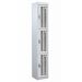 Perforated Door Locker - 3 Compartment - Light Grey Doors - H.1800 W.300 D.450
