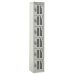 Perforated Door Locker - 6 Compartment - Light Grey Doors - H.1800 W.450 D.450