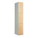 Timber Door Locker - 3 Compartment - Plain Beech Doors - H.1800 W.300 D.450