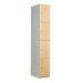 Timber Door Locker - 4 Compartment - Plain Beech Doors - H.1800 W.300 D.450