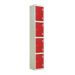 Laminate Door Locker - 4 Compartment - Spectrum Red Doors - H.1800 W.300 D.450
