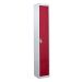 Steel Splash Locker - 1 Compartment - Red Doors - H.1800 W.300 D.450
