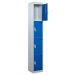 Steel Splash Locker - 4 Compartment - Dark Blue Doors - H.1800 W.300 D.300