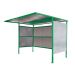 Traditional Cycle Shelter - Initial - Closed Back, Galvanised Sides - 2180.1900.3060 - Green