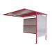 Traditional Cycle Shelter - Extension - Closed Back, Galvanised Sides - 2180.2500.2450 - Red
