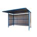 Traditional Cycle Shelter - Initial - Closed Back, Galvanised Sides - 2180.1900.2450 - Dark Blue