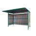 Traditional Cycle Shelter - Initial - Closed Back, Galvanised Sides - 2180.2500.2450 - Green
