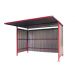 Traditional Cycle Shelter - Initial - Closed Back, Galvanised Sides - 2180.2500.3060 - Red