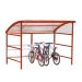 Premier Cycle Shelter - Extension Shelter - Perspex Sides - Red - H.2320 W.3000 D.2100