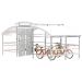 Cycle Compound - 16 Bikes - Lockable Gate & Canopy - Light Grey - H.2625 W.3000 D.5500