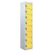 Tool Charging Locker - Solid Door - RCD Plug - 8 Compartment - Yellow Doors - H.1800 W.450 D.450