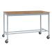 Mobile Square Tube Workbench - H.840 W.1500 D.750mm - Solid Beech Worktop