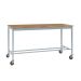 Mobile Square Tube Workbench - H.840 W.1800 D.600mm - Solid Beech Worktop