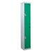 Standard Locker - 2 Compartment - Green Doors - H.1800 W.300 D.300