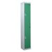 Steel Splash Locker - 2 Compartment - Green Doors - H.1800 W.300 D.300